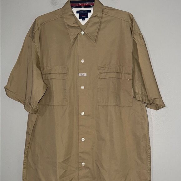 Tommy Hilfiger Tan Lightweight Casu Button Up Shirt - Picture 1 of 12